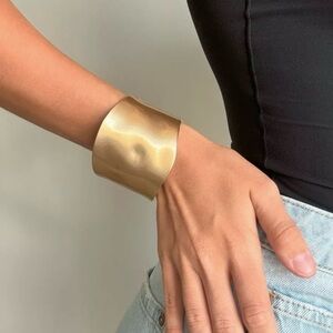 Chunky Gold Wide Cuff Bracelet